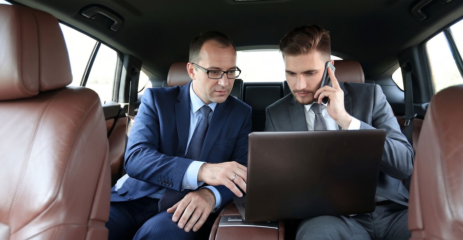 Empresarios en un recorrido de transporte ejecutivo por monterrey